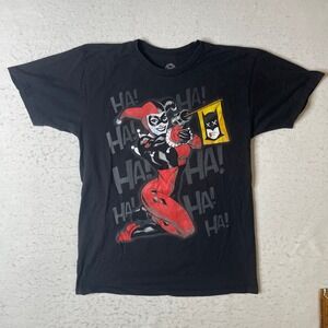 DC Comics Originals Harley Quinn HA HA HA Graphic T-Shirt Black Mens Medium M